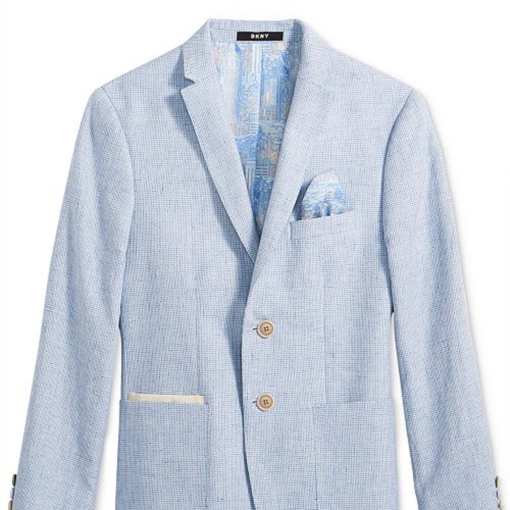 DKNY Chambray Sport Coat, Big Boys 18R
